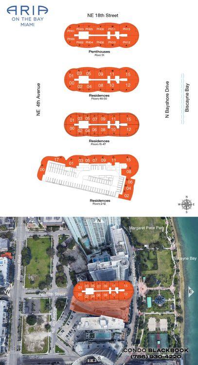 Aria on the Bay floorplans